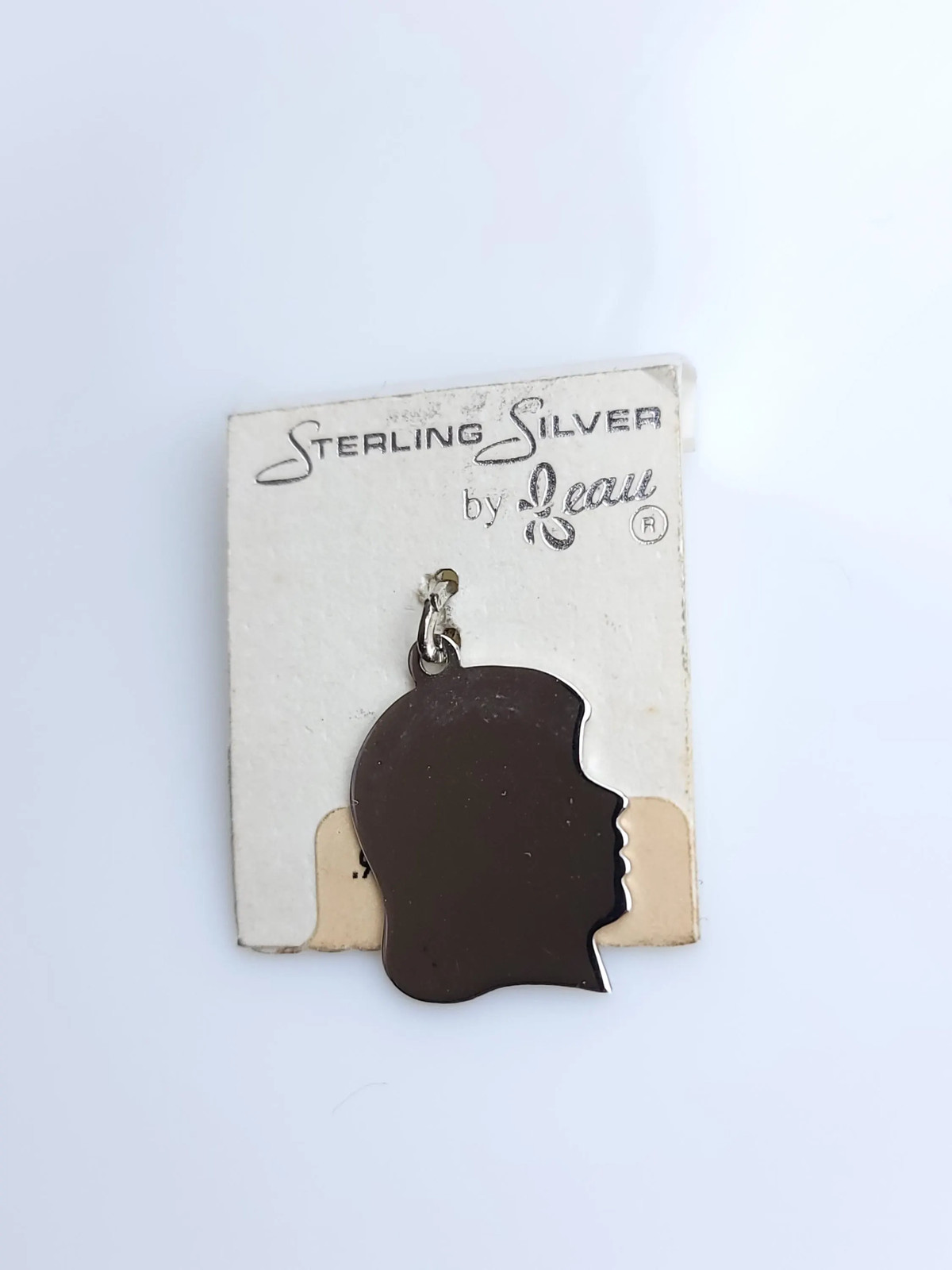 Vintage Beau Sterling Silver Girl Silhouette Charm New on Original Card