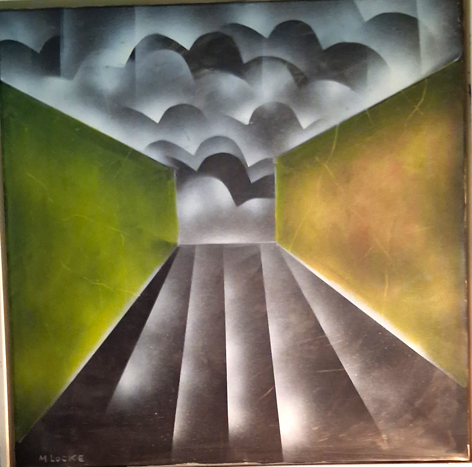 M. Locke Signed Abstract Painting - Medium Framed Original Artwork, Single Piece M. Locke Signed Abstract Painting - Medium Framed Original Artwork, Single Piece