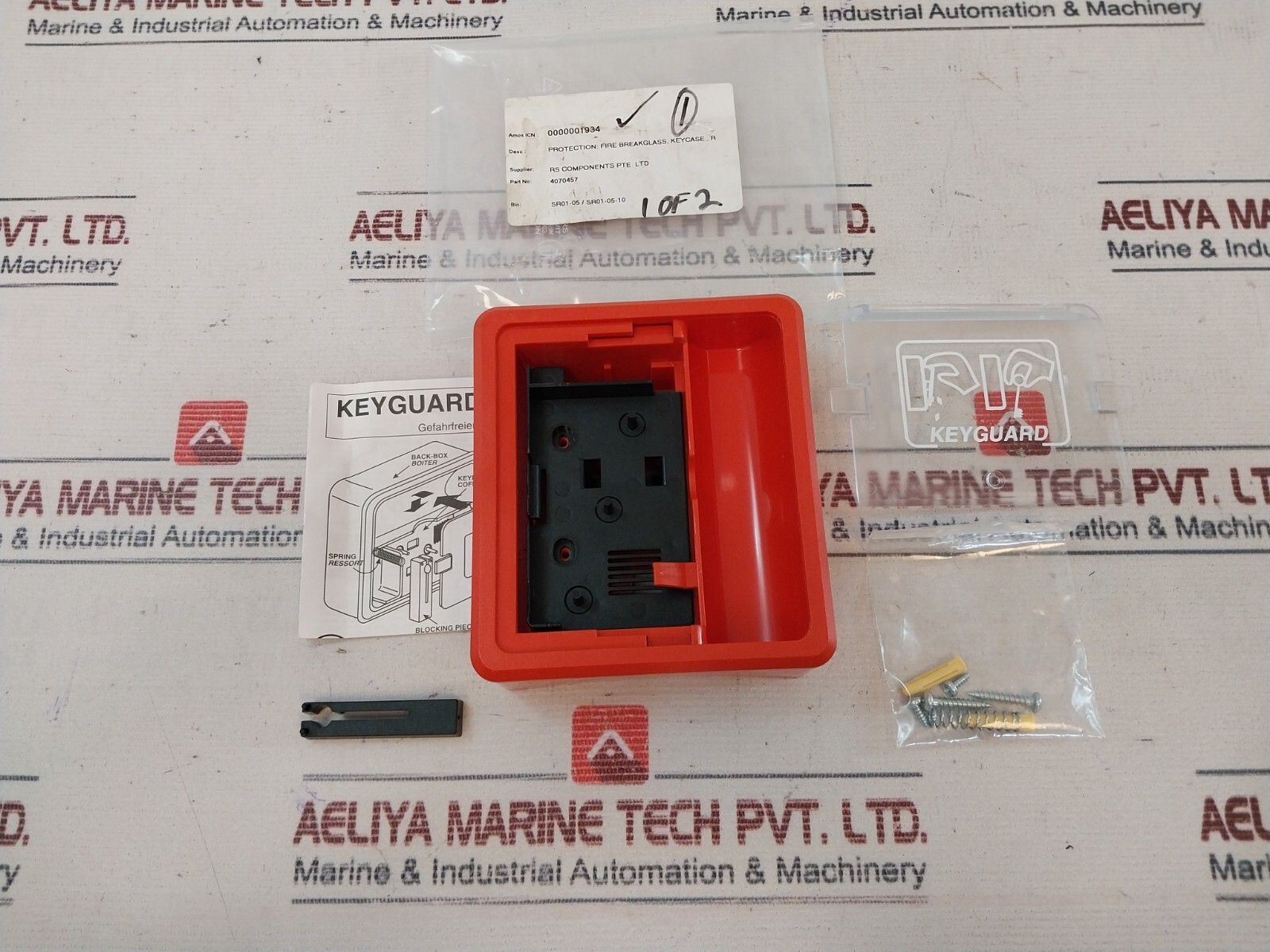 RS Components 4070457 Fire Break Glass Key Case