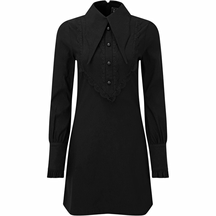 NWT Killstar Weird Sister Collar Dress Black Size Dark Sz M #1101 NWT Killstar Weird Sister Collar Dress Black Size Dark Sz M #1101