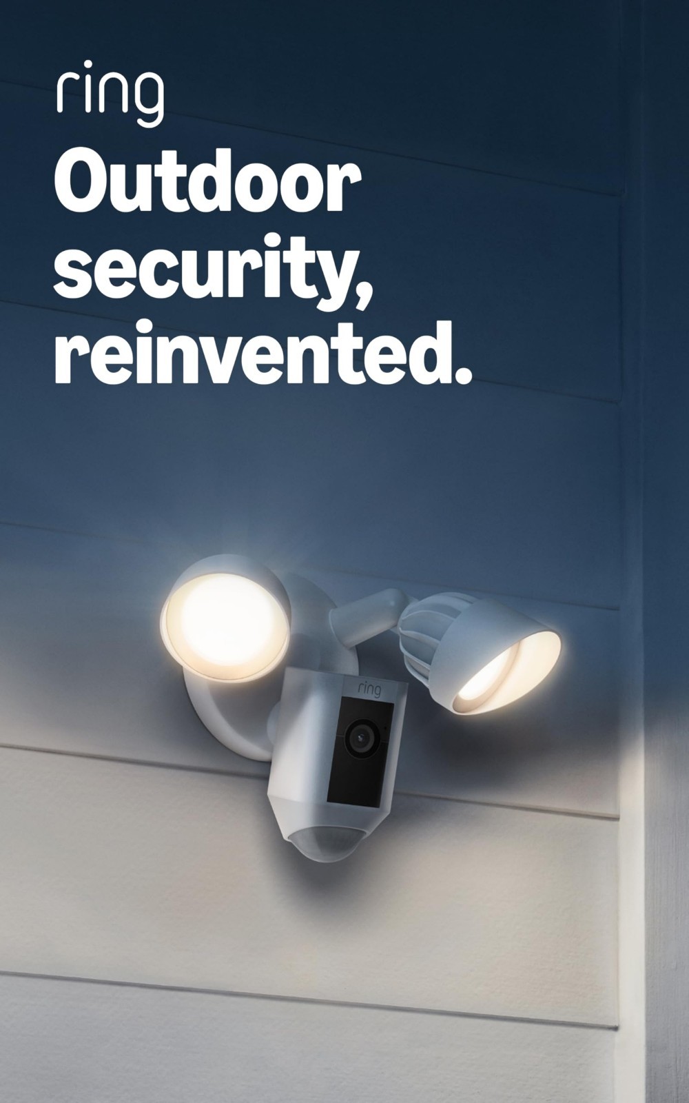 Outdoor Security Floodlight Camera - Motion-Activated 1080p HD Video, Wired, Whi Outdoor Security Floodlight Camera - Motion-Activated 1080p HD Video, Wired, Whi