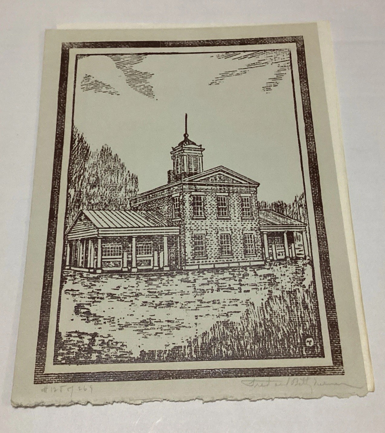 Fred Betty Turner Urbana Illinois 1955 Galena Market House Art Christmas Signed