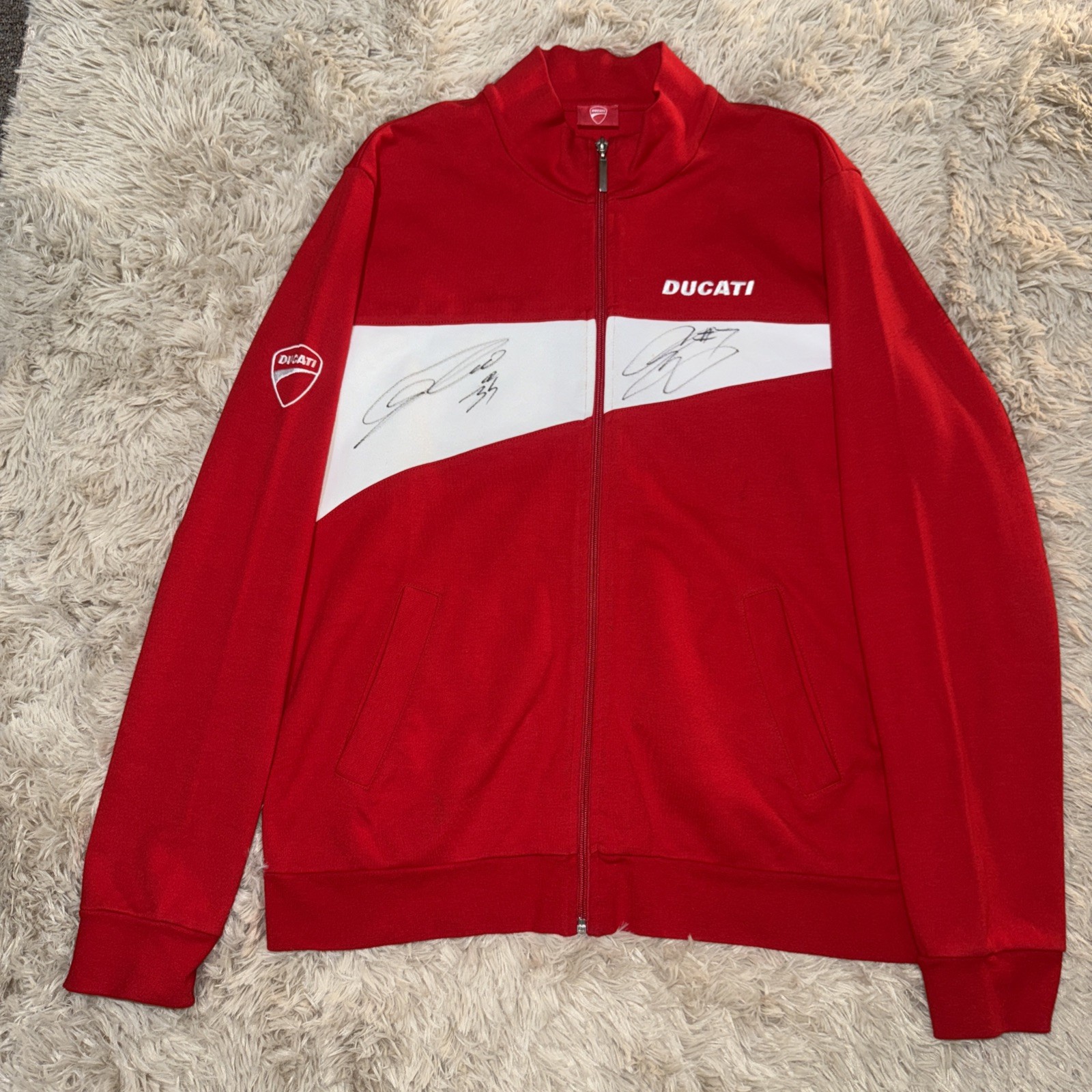 Signed Ducati Corse Jacket - Autographed by Chaz Davies (#7) Marco Melandri(#33)