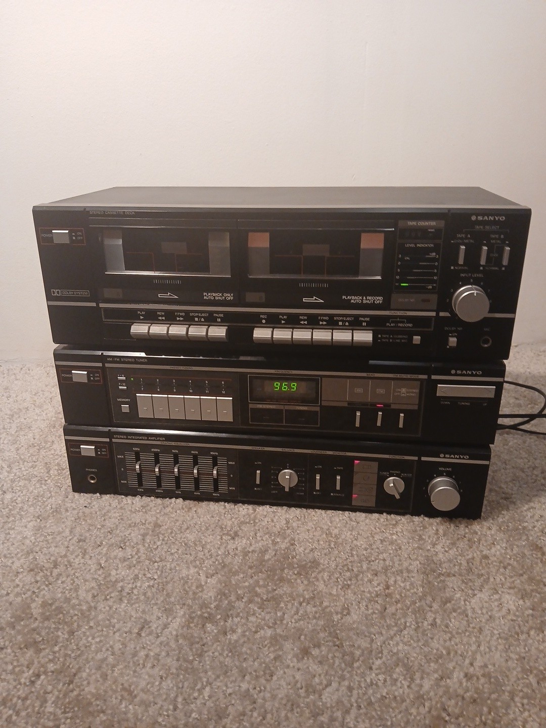 Sanyo Stero Cassette Reciever JA356 JT356 RDW356 Vintage Radio Component Stack