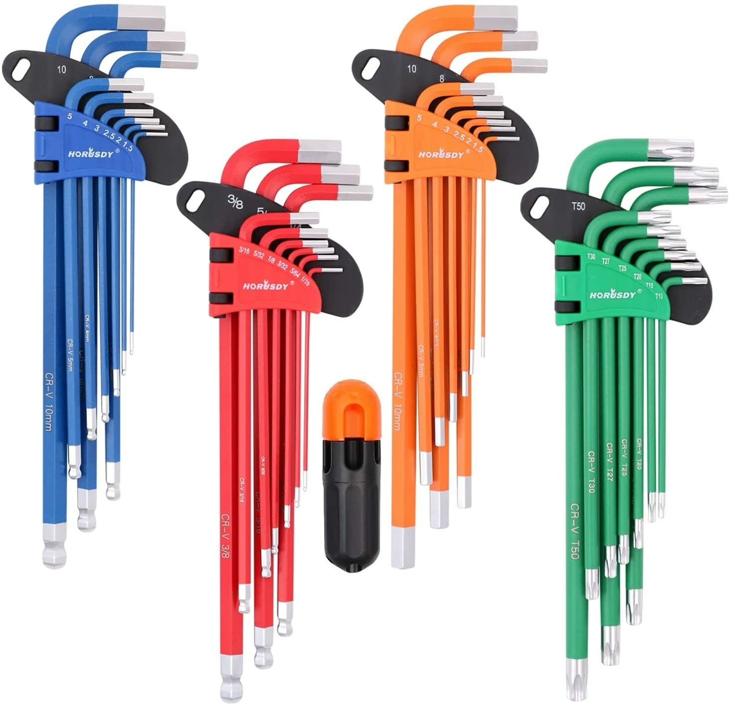 HORUSDY Hex Key Allen Wrench Set SAE & Metric Star Long Arm Ball End Industrial HORUSDY Hex Key Allen Wrench Set SAE & Metric Star Long Arm Ball End Industrial