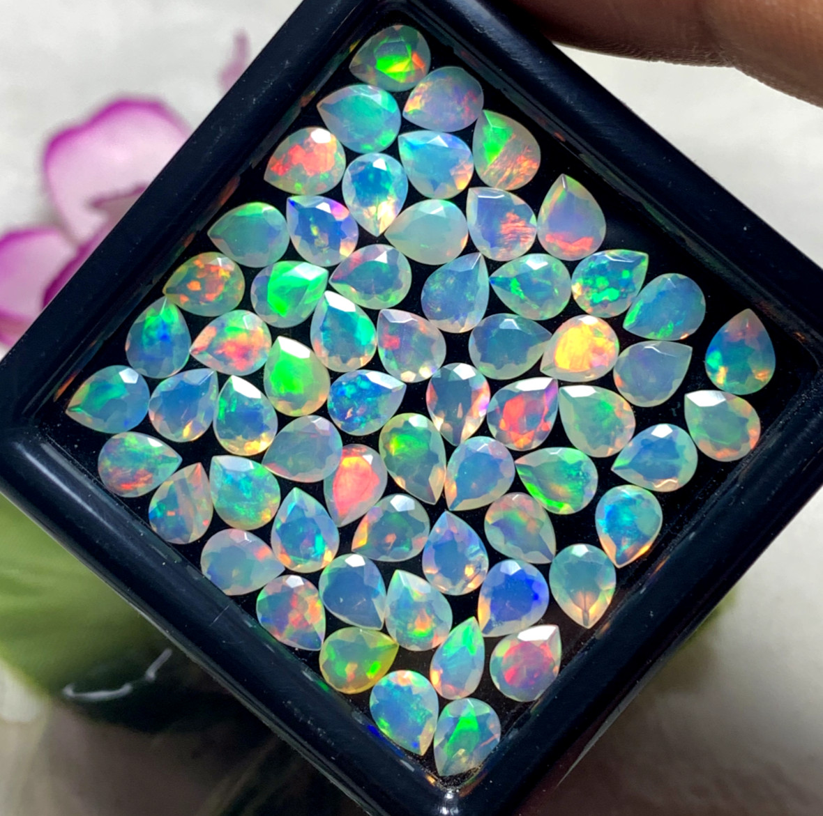 AAA Quality Natural Ethiopian Opal Pear Faceted Cut Welo Fire Gemstone Cabochon AAA Quality Natural Ethiopian Opal Pear Faceted Cut Welo Fire Gemstone Cabochon