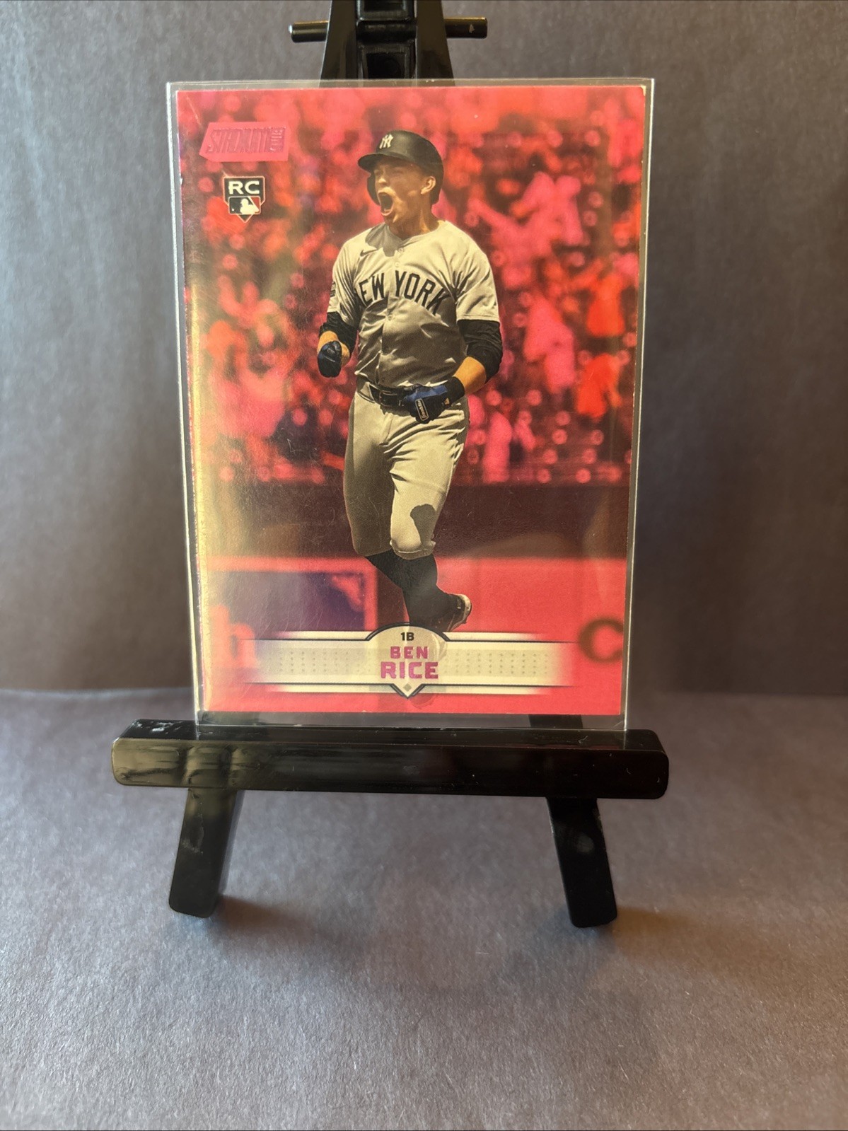 2025 Topps Stadium Club - Ben Rice #196 Pink Foil (RC) 2025 Topps Stadium Club - Ben Rice #196 Pink Foil (RC)