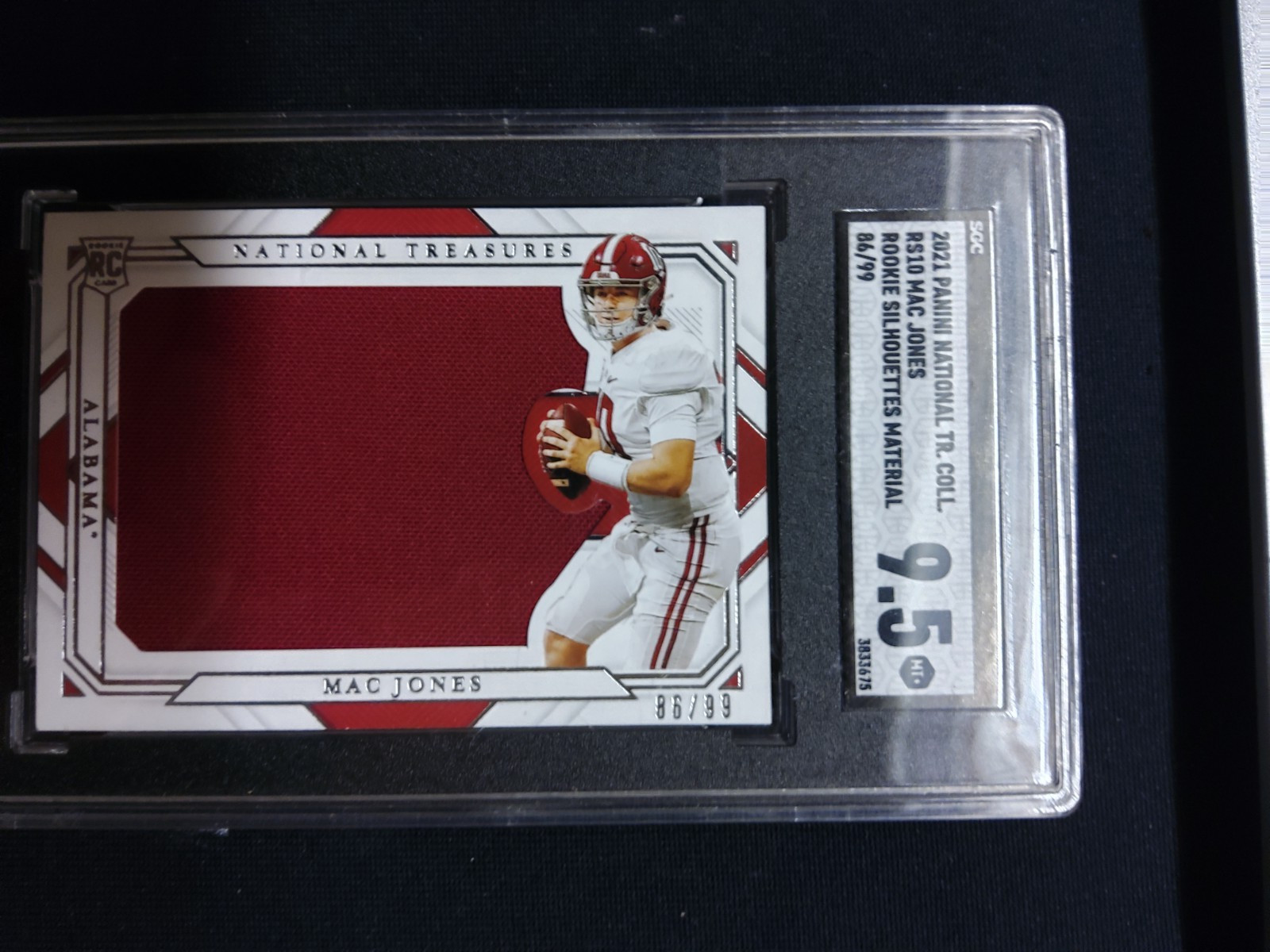 Panini 2021 National Treasures Coll. Mac Jones Rookie Silhouettes 86/99 SGC 9.5 Panini 2021 National Treasures Coll. Mac Jones Rookie Silhouettes 86/99 SGC 9.5