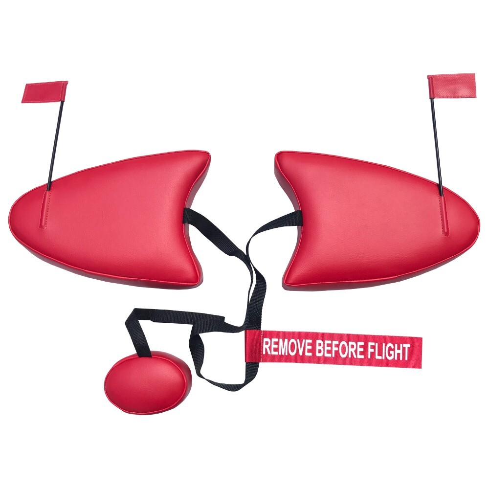 Cessna 172F Cowl Plugs w/ RBF Streamer (Color: Red) Cessna 172F Cowl Plugs w/ RBF Streamer (Color: Red)