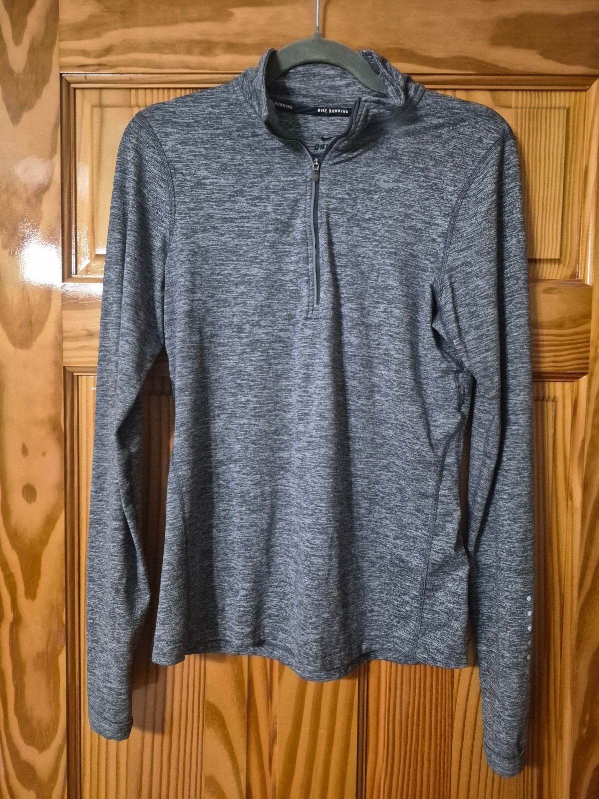 Nike Running Dri Fit Gray Half Zip Long Sleeve Top