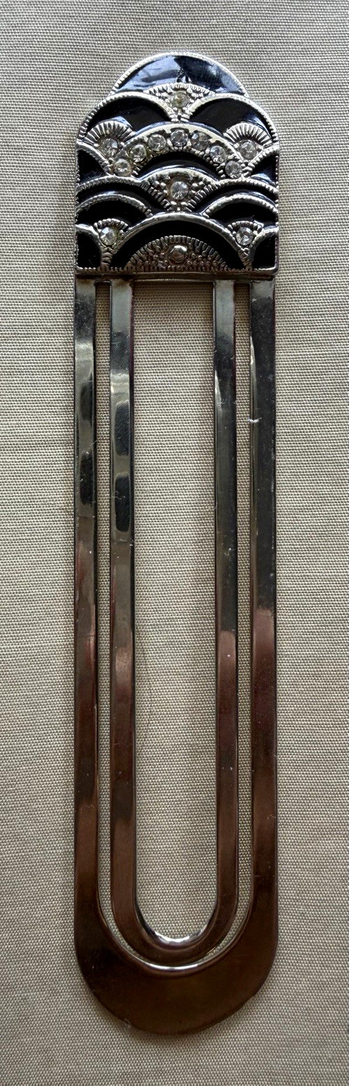 Vintage Crown Trifari Art Deco Silver Tone Page Clip Bookmark