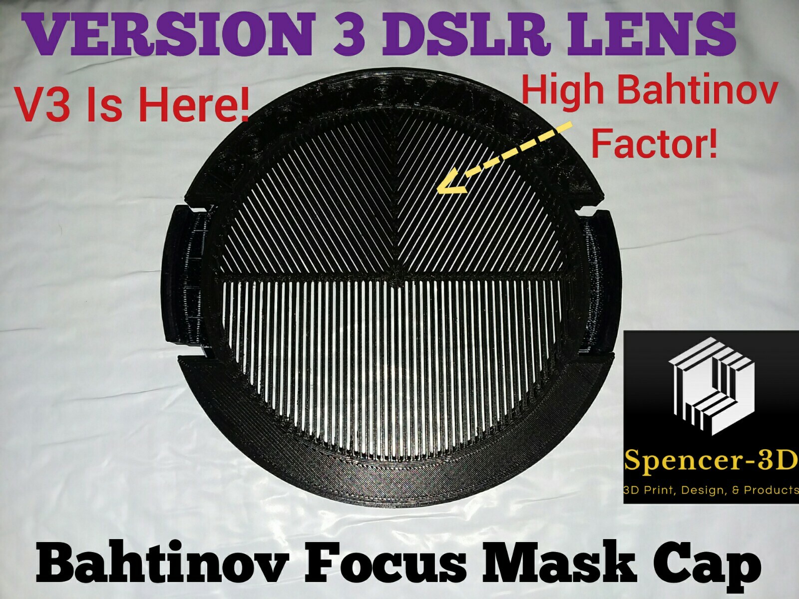 95mm Thread DSLR Camera Lense Bahtinov Mask CAP (VERSION THREE MODEL)