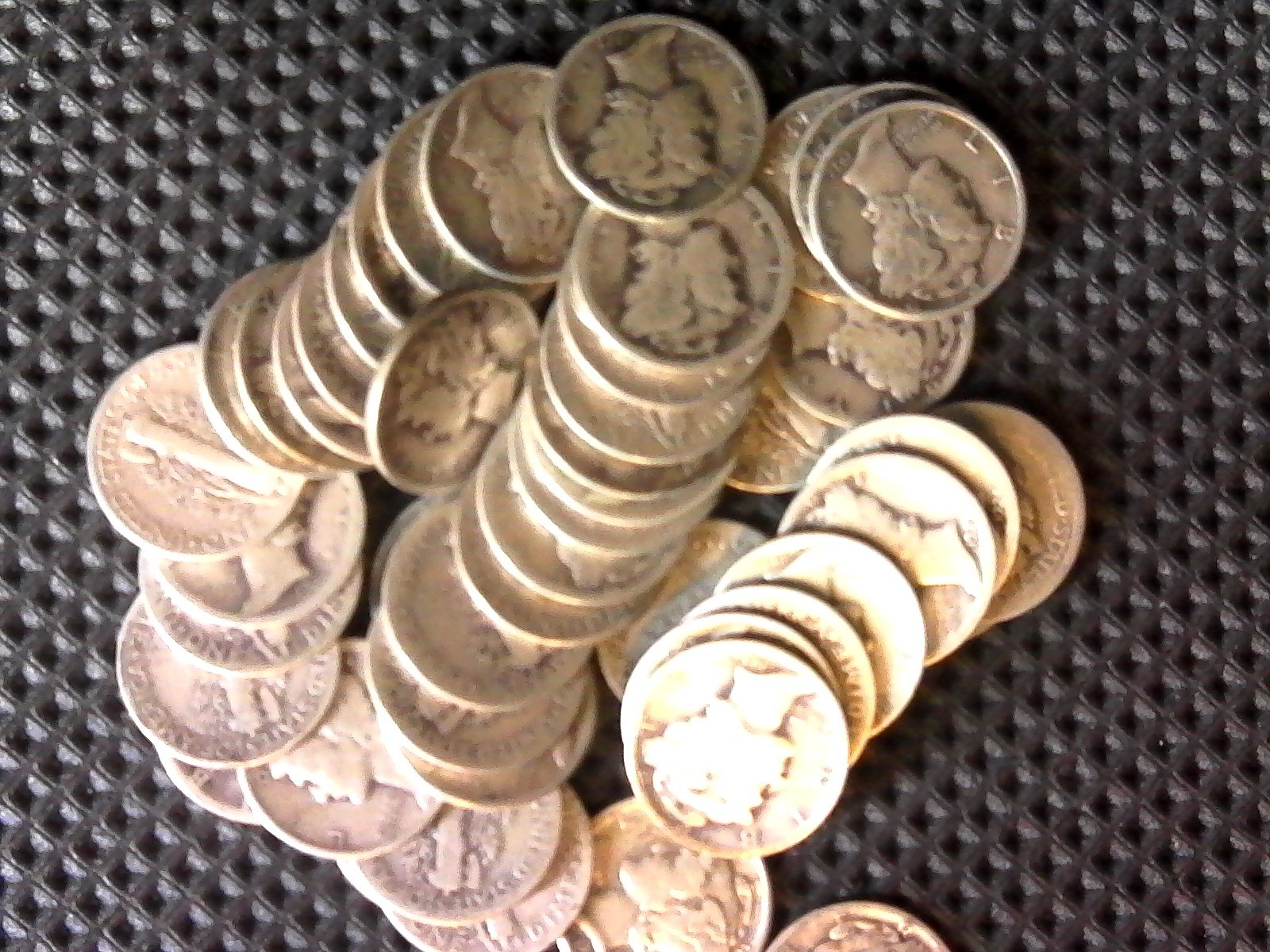 Roll of 50 Mercury Silver Dimes $5 Face P, D, S mints nice lots No Culls Roll of 50 Mercury Silver Dimes $5 Face P, D, S mints nice lots No Culls