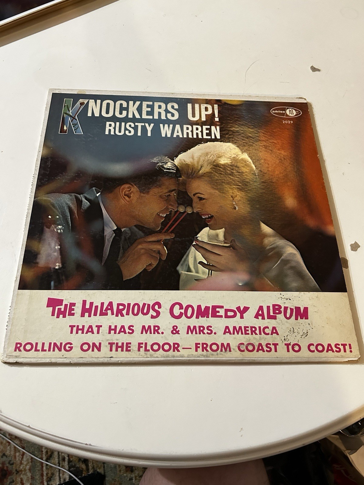 Rusty Warren Knockers Up (Vinyl, 1960) Jubilee JGM 2029 VG LP Record Album Rusty Warren Knockers Up (Vinyl, 1960) Jubilee JGM 2029 VG LP Record Album