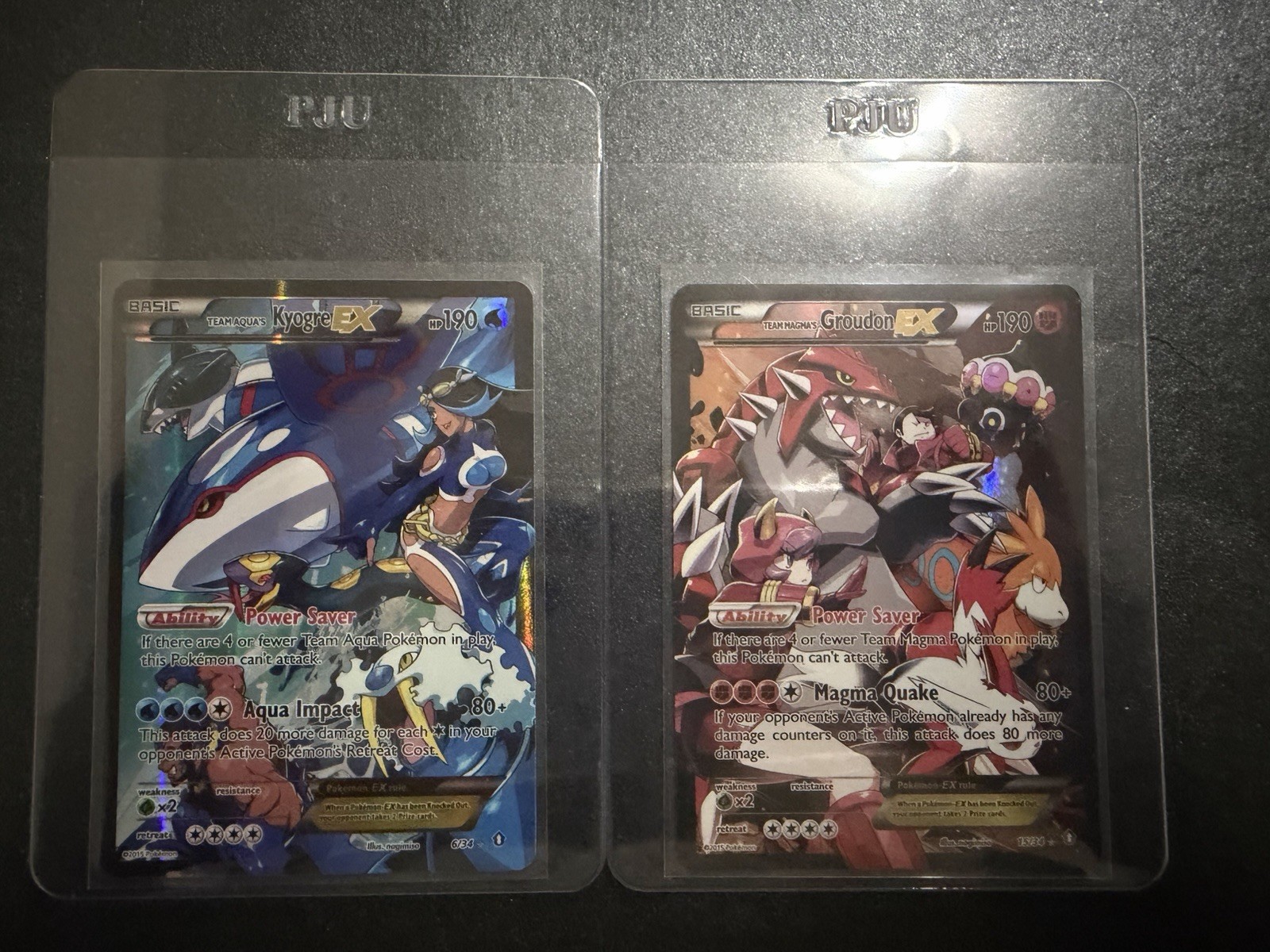 Team Aqua’s Kyogre EX 6/34 + Team Magma’s Groudon EX 15/34 Double Crisis 2015