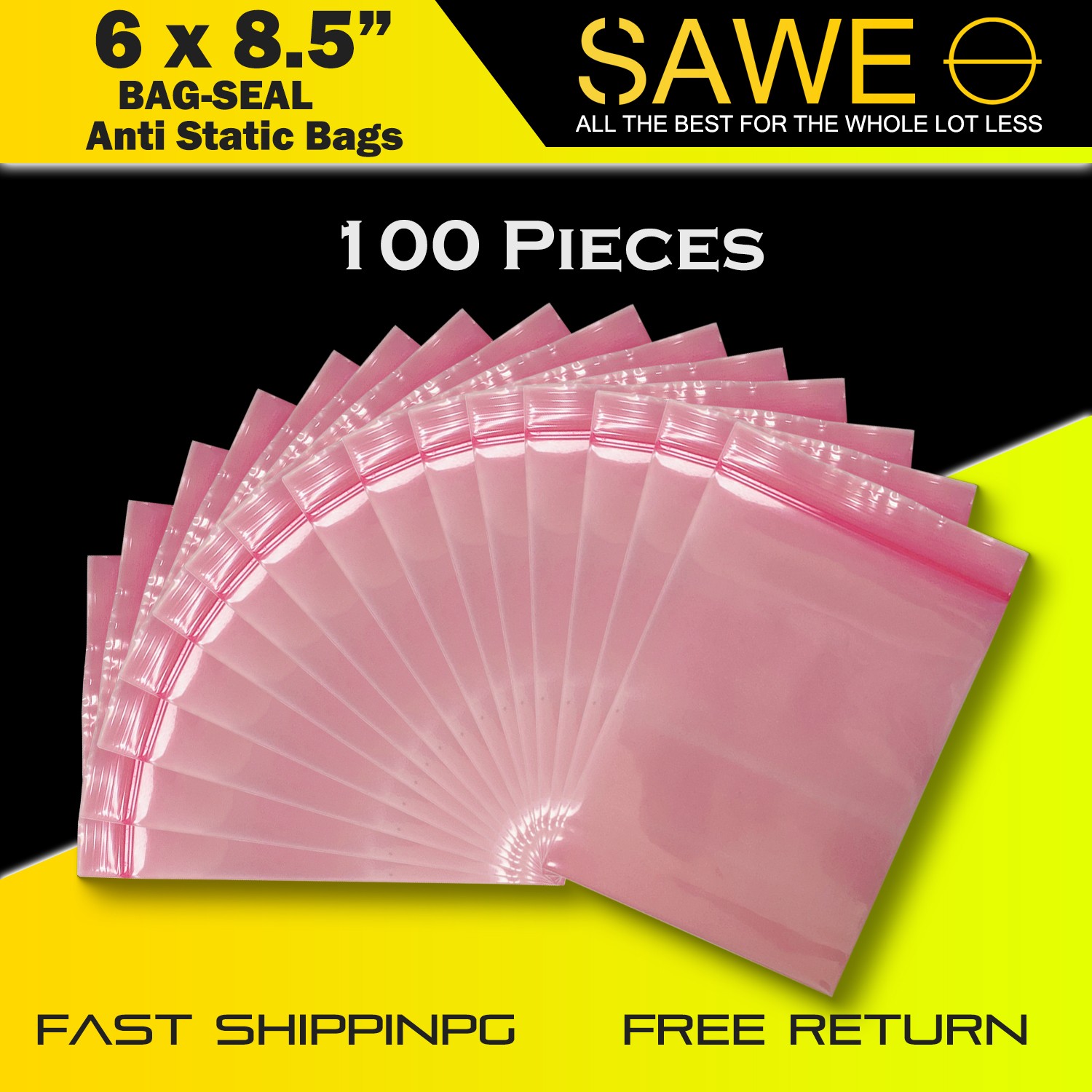 100 x Pink Anti Static Shielding Bags 6