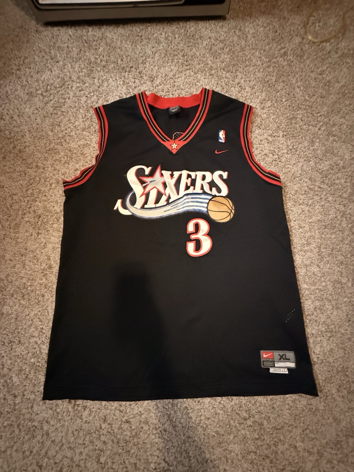 Vintage Allen Iverson Philadelphia 76ers NBA Nike Swingman Black Jersey XL Vintage Allen Iverson Philadelphia 76ers NBA Nike Swingman Black Jersey XL
