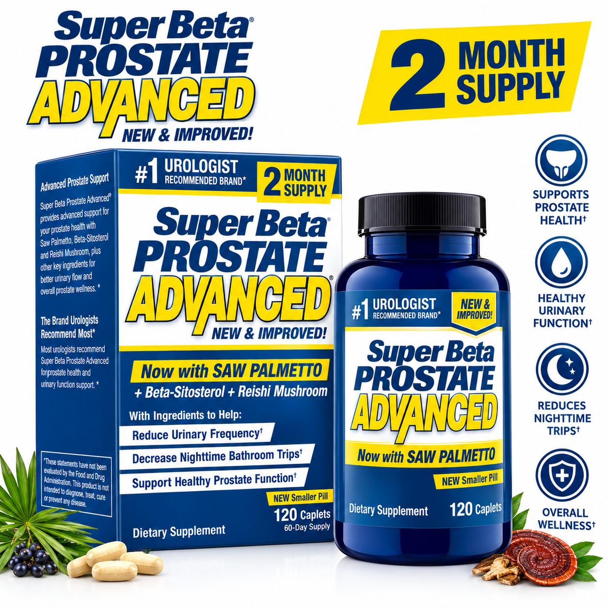 Super Beta Prostate Advanced Dietary Supplement -120 Caplets Exp 2028 Super Beta Prostate Advanced Dietary Supplement -120 Caplets Exp 2028