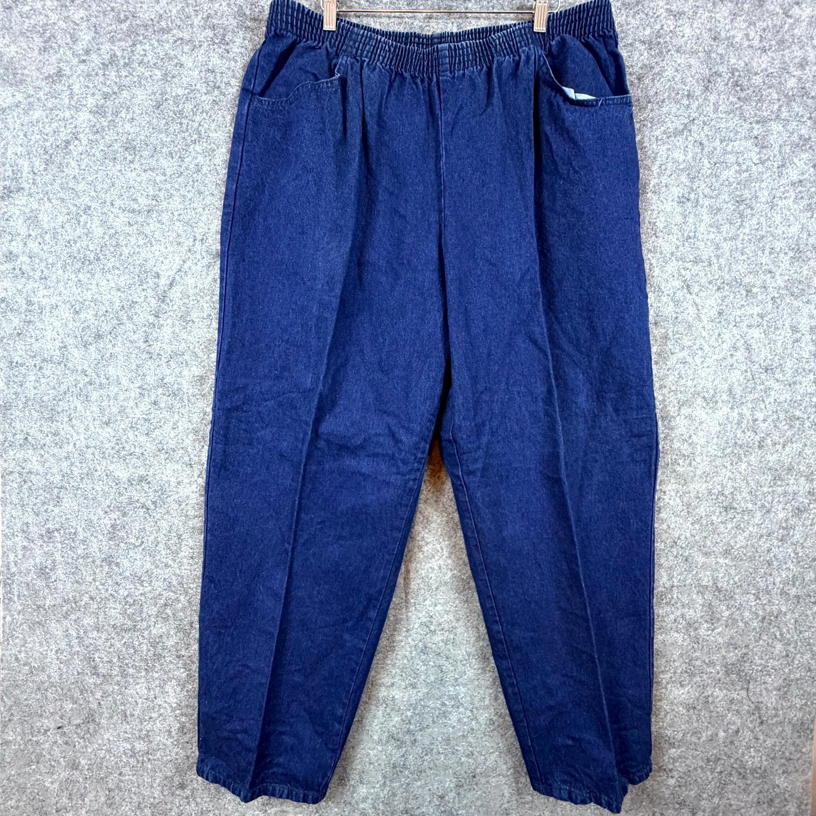 Vintage Cascade Blues Jeans Womens 22W Short Blue Denim Pleated Tapered Leg