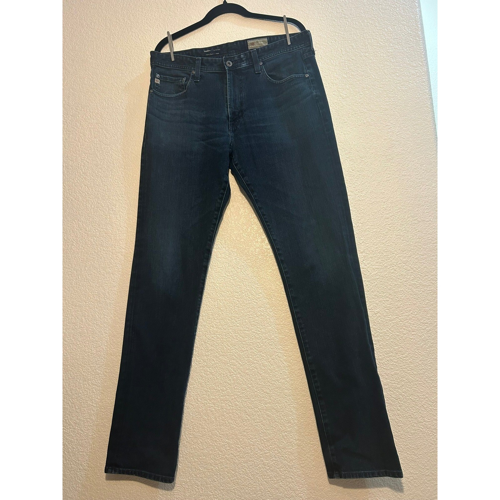 AG Adriano Goldschmied Everett Slim Straight Jeans Dark Wash 34x34 Made in Japan
