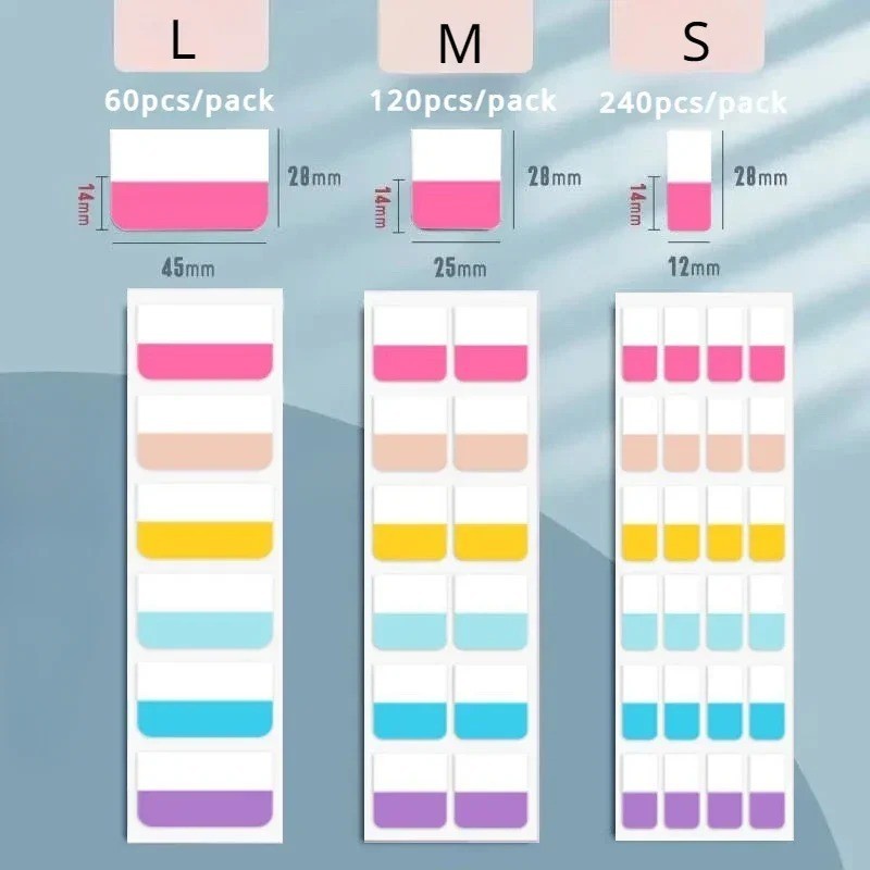 60-240pcs Sticky Index Tabs Colored Book Sticky Tabs for Notebooks File Page Tab 60-240pcs Sticky Index Tabs Colored Book Sticky Tabs for Notebooks File Page Tab