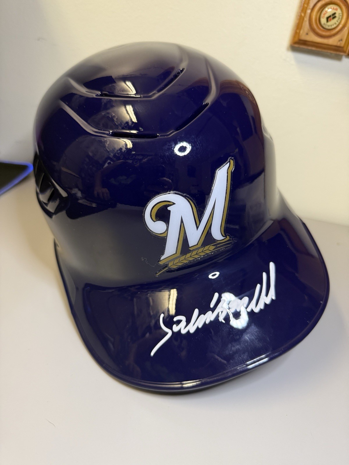 Jackson Chourio Milwaukee Brewers Signed Full Size Baseball Helmet Beckett COA Jackson Chourio Milwaukee Brewers Signed Full Size Baseball Helmet Beckett COA