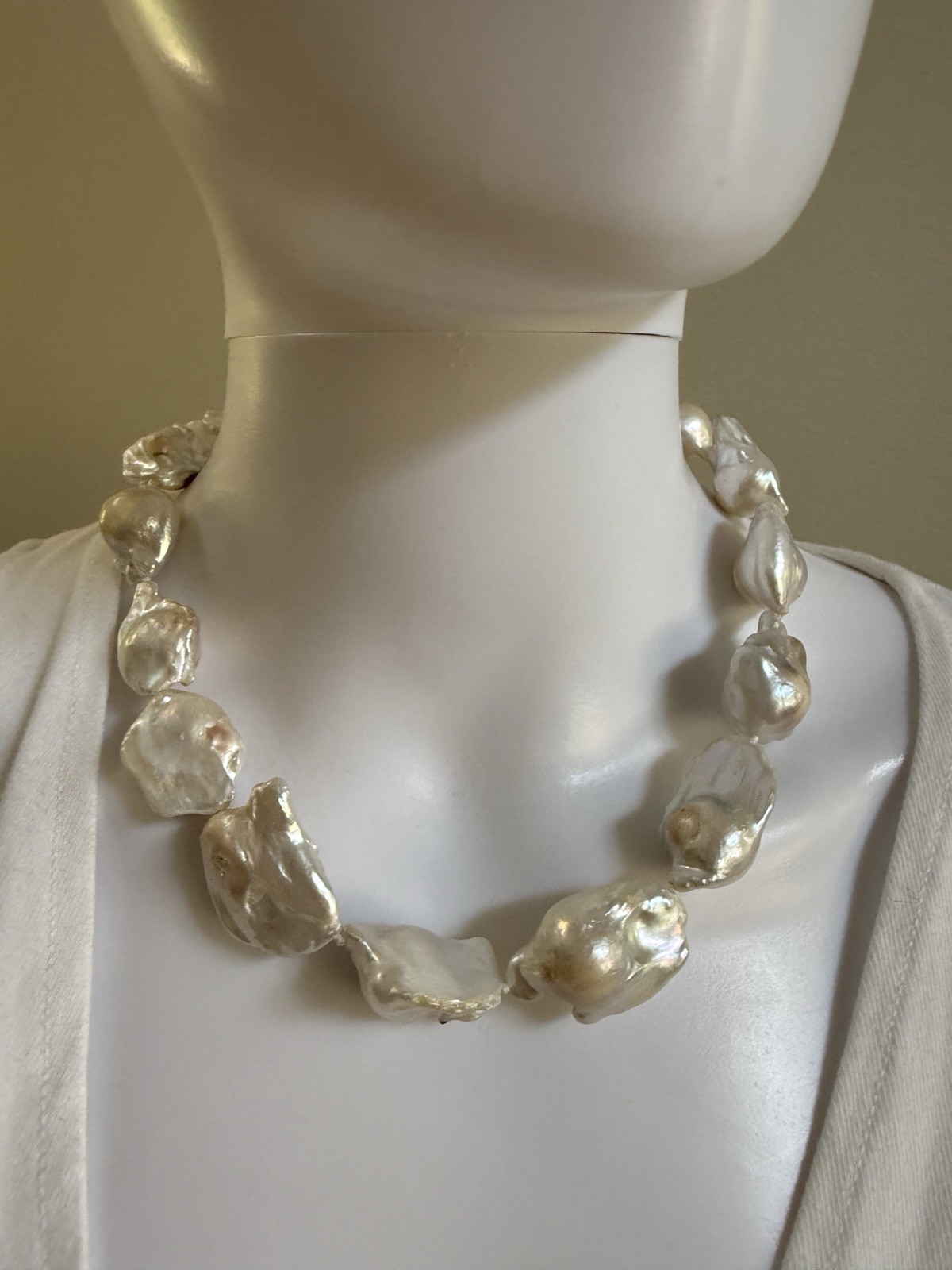 Large Baroque Pearl Knotted Necklace Large Baroque Pearl Knotted Necklace