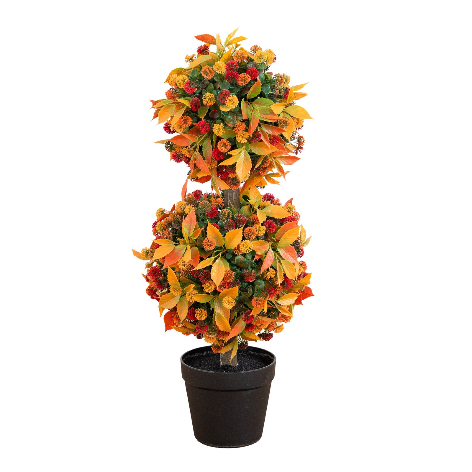 3-ft UV Resistant Artificial Fall Mum Double Ball Topiary Tree (Indoor/Outdoor) 3-ft UV Resistant Artificial Fall Mum Double Ball Topiary Tree (Indoor/Outdoor)
