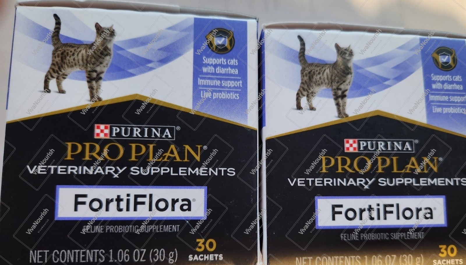 Lot of 2) New Puina FortFlora For Cats Probiotic Pro Plan Veterinary Supplement