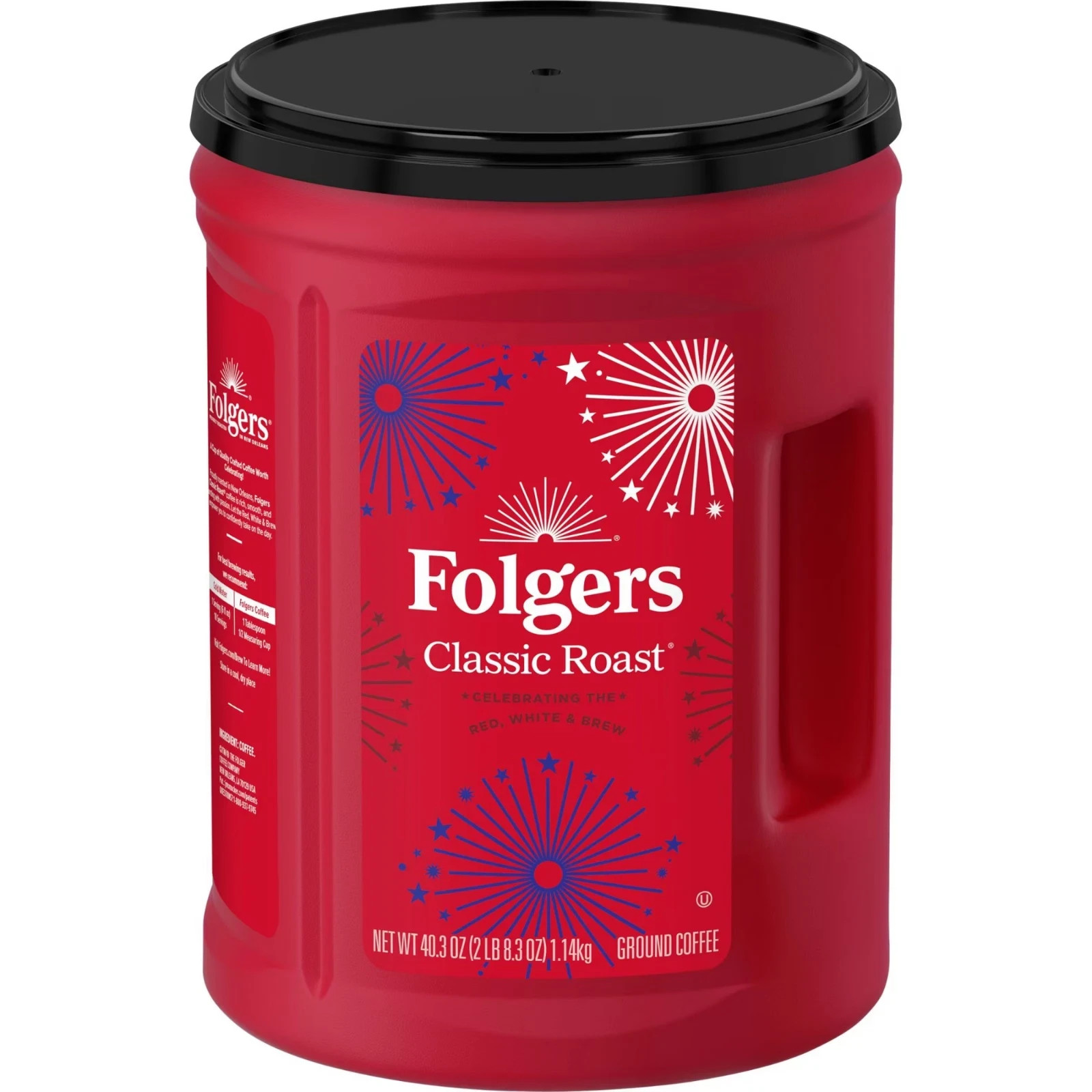 Folgers Classic Roast Ground Coffee, Medium Roast, 40.3 oz Canister Folgers Classic Roast Ground Coffee, Medium Roast, 40.3 oz Canister