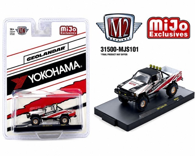 M2 Machines 1:64 1985 Toyota 4×4 Off-Road Pickup Yokohama Geolandar White MJS101 M2 Machines 1:64 1985 Toyota 4×4 Off-Road Pickup Yokohama Geolandar White MJS101