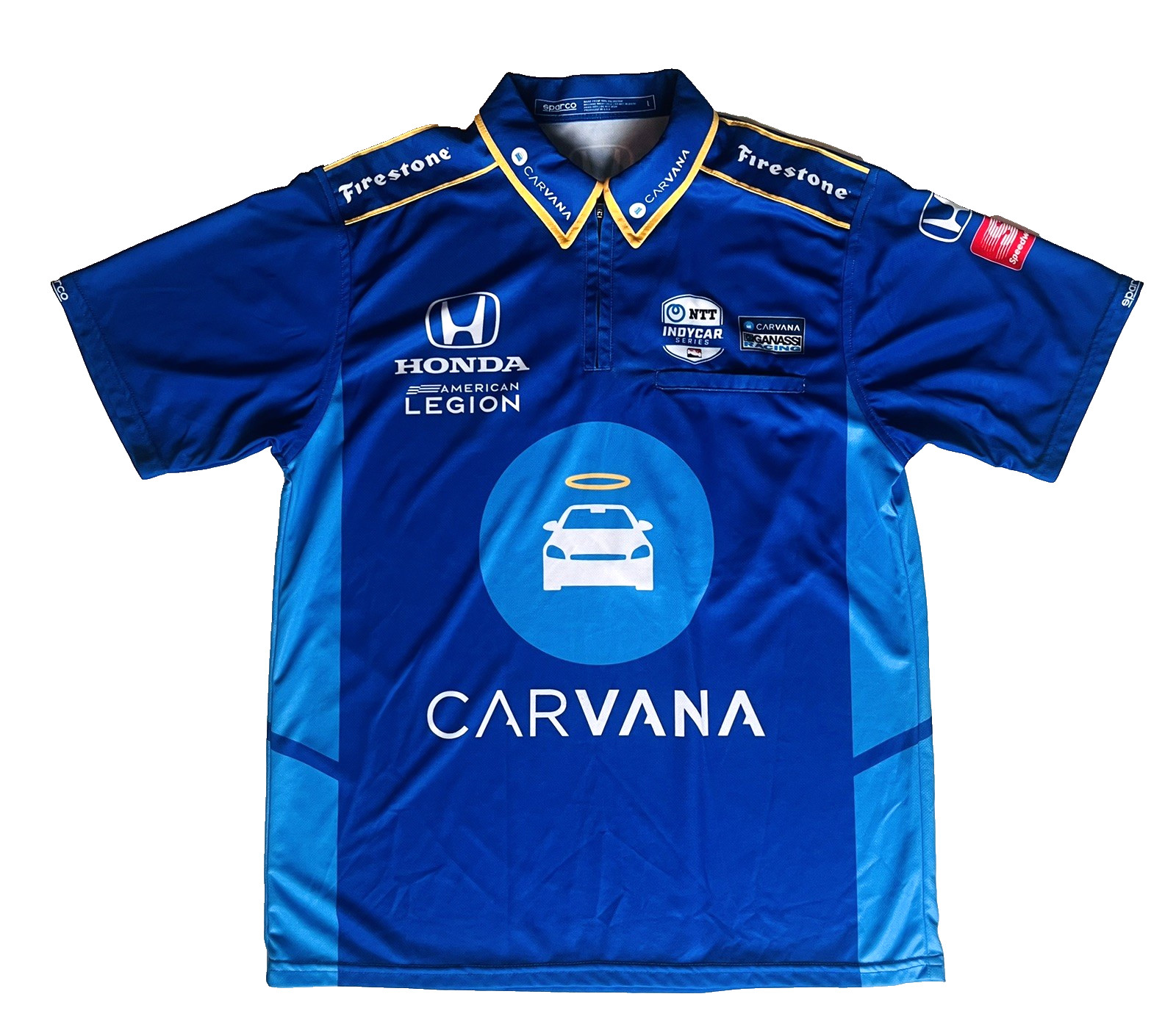 Rare 2022 Jimmy Johnson #48 Carvana Indy 500 Mens Large Honda Ganassi Crew Shirt Rare 2022 Jimmy Johnson #48 Carvana Indy 500 Mens Large Honda Ganassi Crew Shirt