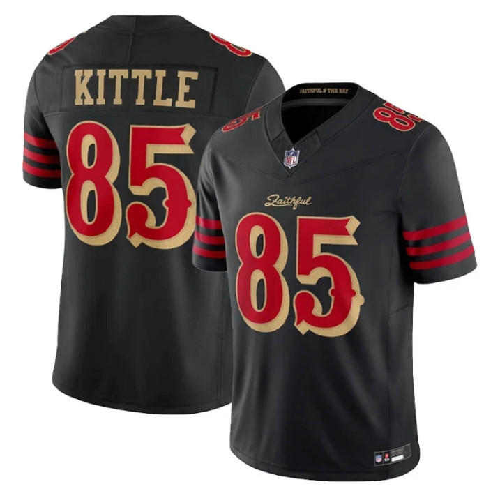 Men's 49ers #85 George Kittle Black 2025 Rivalries Limited Stitched Jersey S-3XL