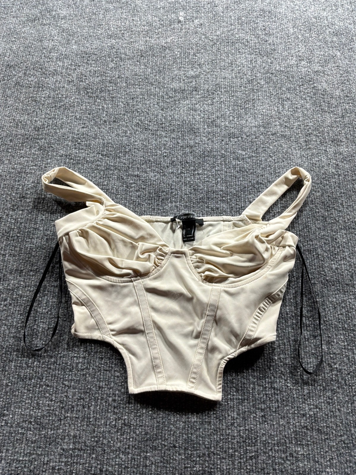 Forever 21 Cream Women\'s Crop Top, Size Small Forever 21 Cream Women\'s Crop Top, Size Small