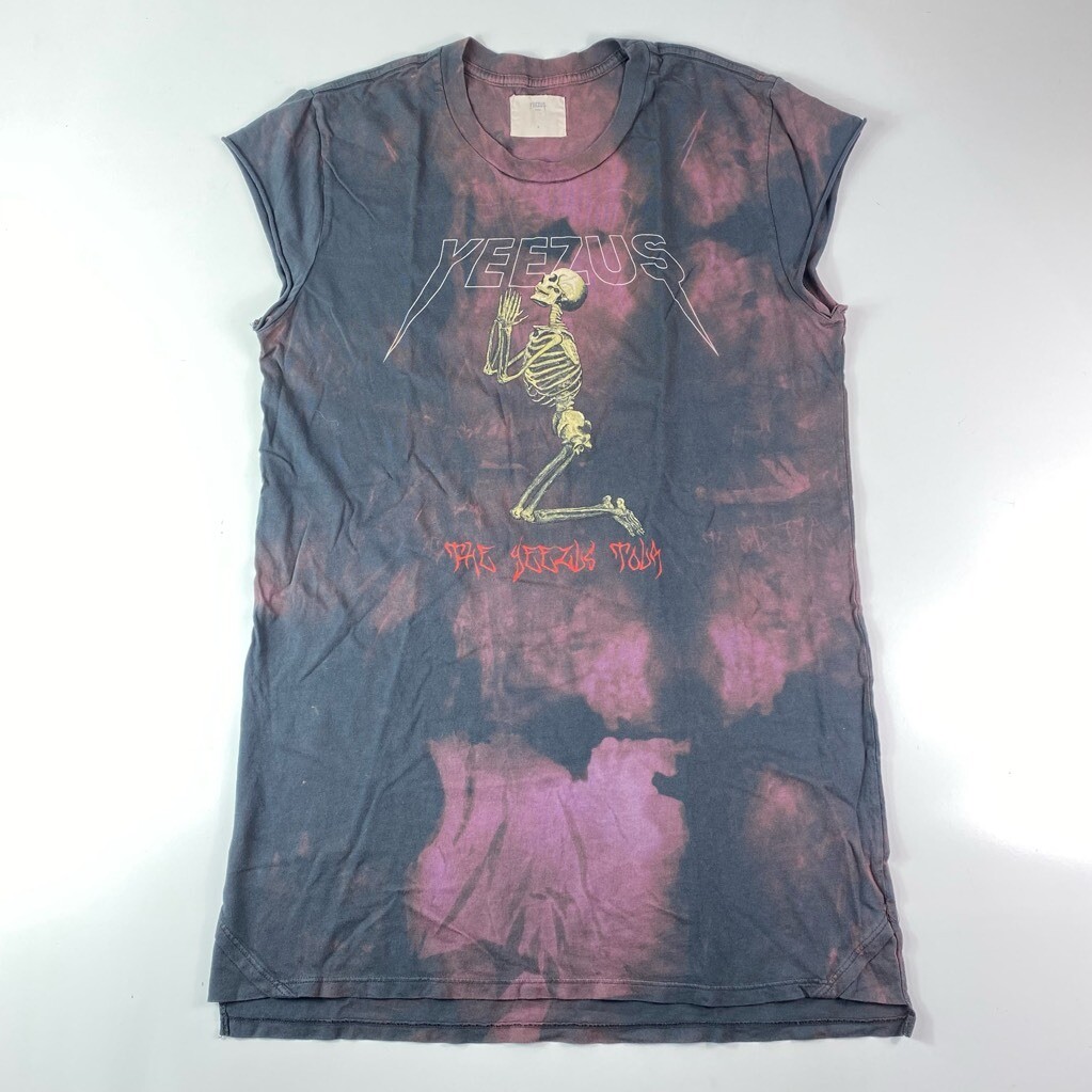 The Yeezus Tour Mens Graphic T-Shirt Purple Black Tie Dye Skeleton Kanye Tee S The Yeezus Tour Mens Graphic T-Shirt Purple Black Tie Dye Skeleton Kanye Tee S