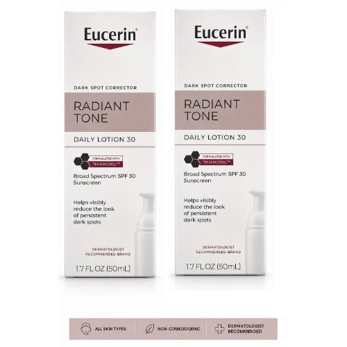 LOT of 2 -Eucerin Radiant Tone Daily Lotion SPF 30 Dark Spot Corrector 1.7 FL OZ