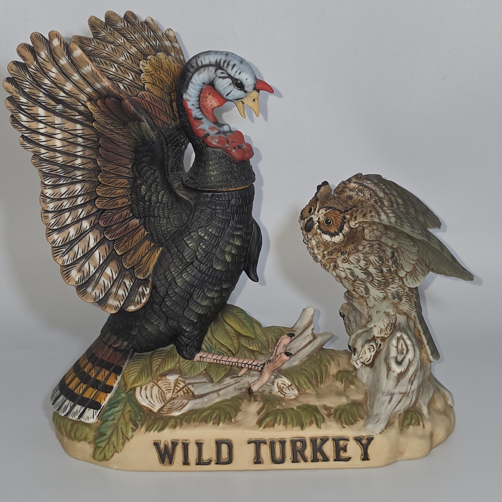 1985 Austin Nichols Wild Turkey & Owl No. 8 Porcelain Decanter Vintage