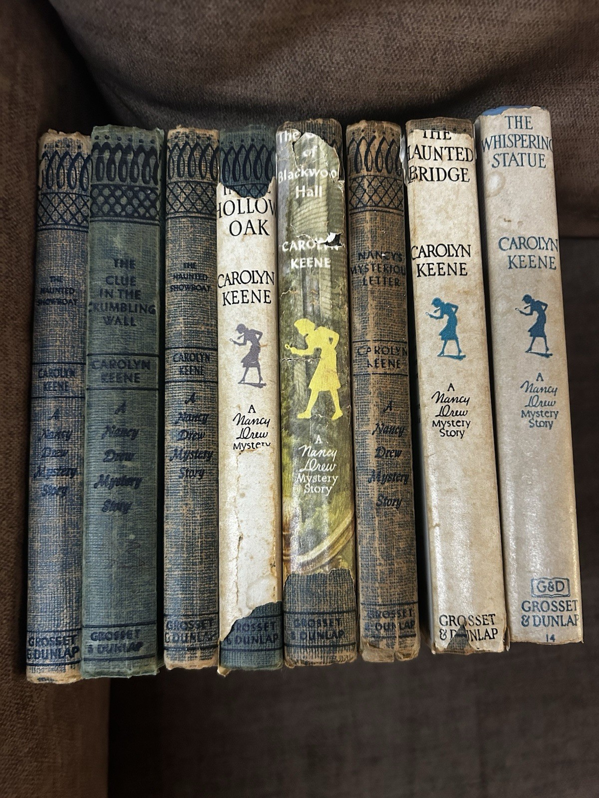 Vintage Nancy Drew Book Lot of 7 Hardcovers 1940s-1960s Dust Jackets Tweed G&D