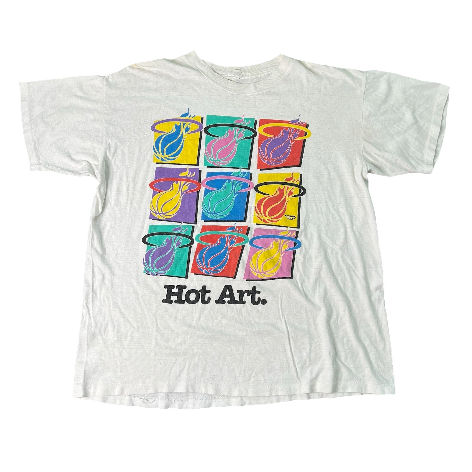 Rare VTG Miami Heat Hot Art Shirt Andy Warhol Pop Art NBA Single Stitch XL Rare VTG Miami Heat Hot Art Shirt Andy Warhol Pop Art NBA Single Stitch XL