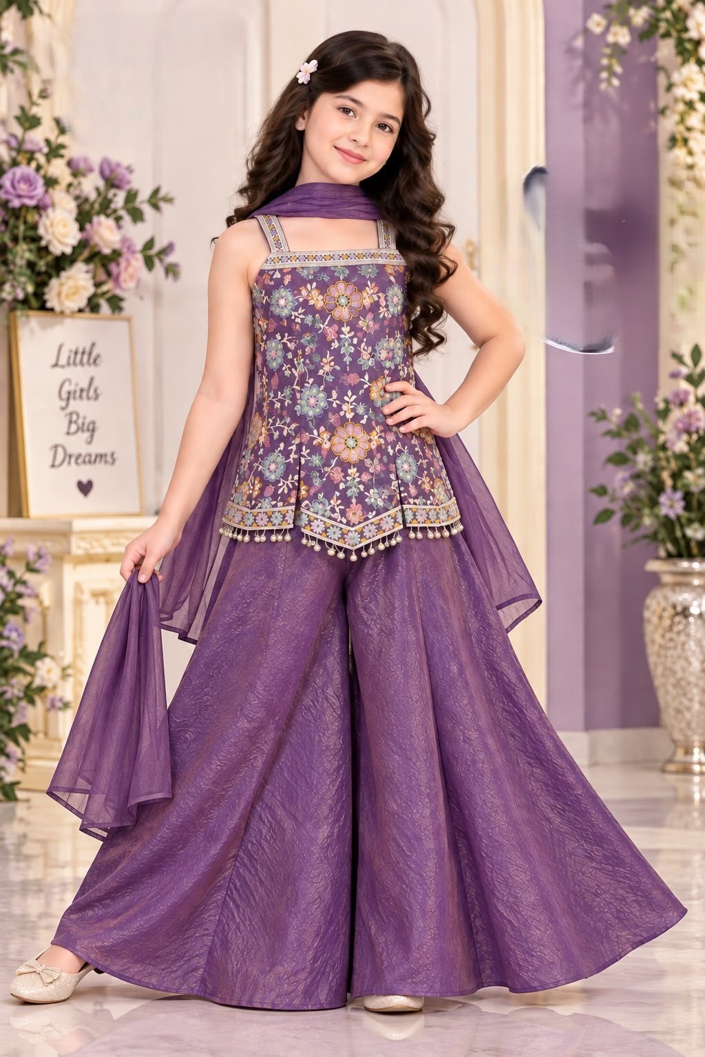 Indian Ethnic Girls Salwar Kameez Dress, Size 4 Years To 16 Years