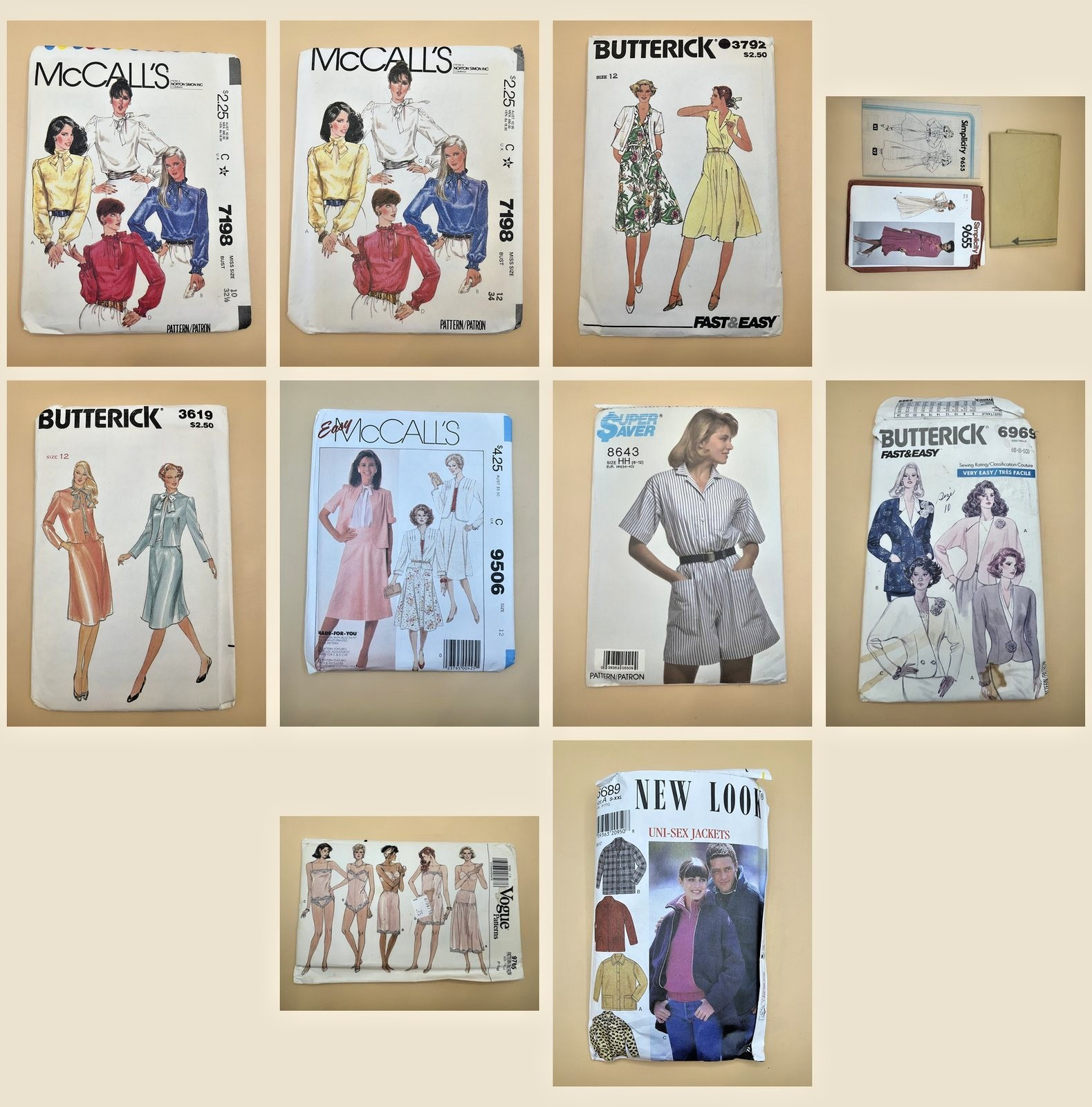Lot 10 Vintage 1980s Womens Sewing Patterns Blouses Jackets Romper Lingerie Lot 10 Vintage 1980s Womens Sewing Patterns Blouses Jackets Romper Lingerie