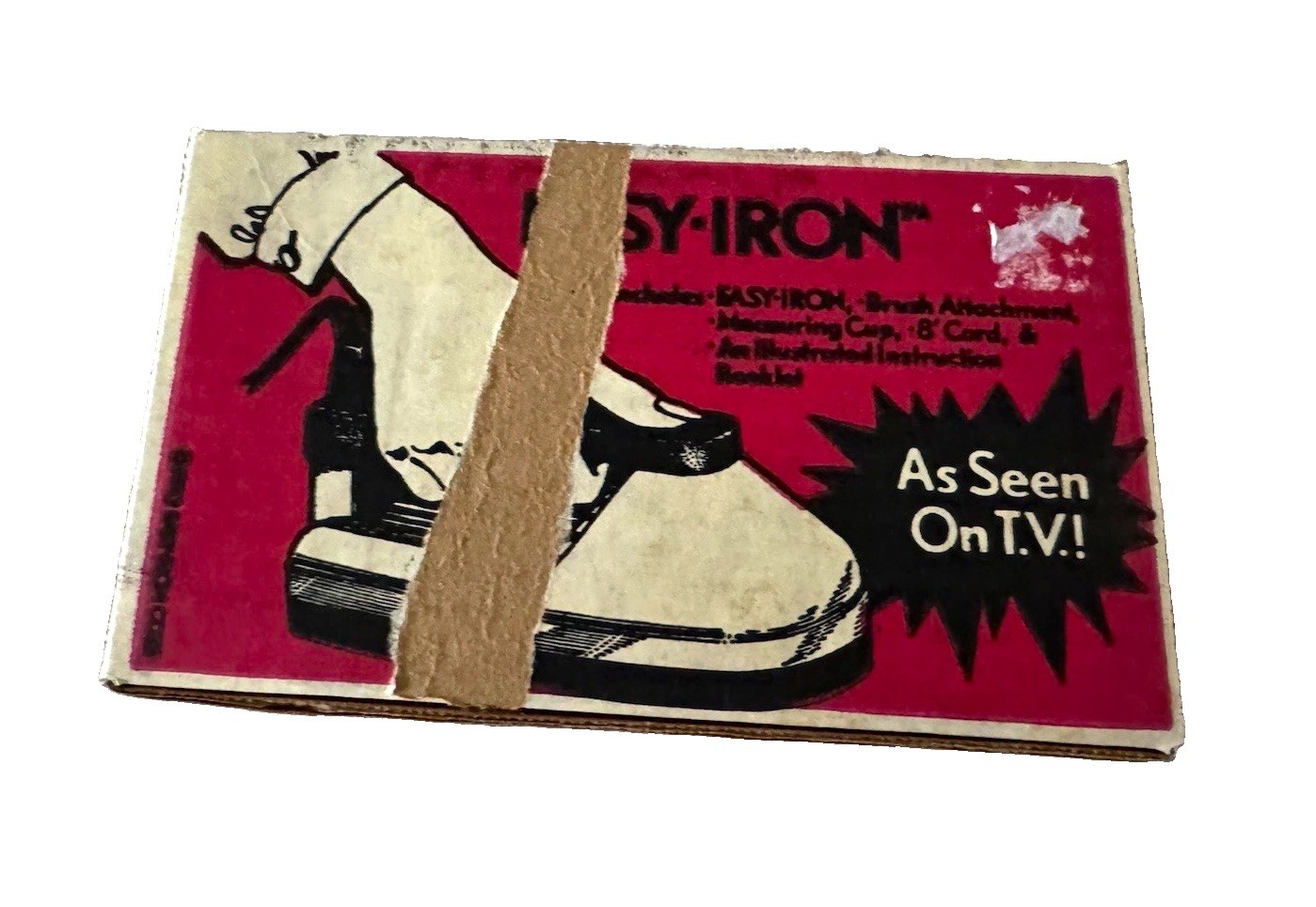 Vintage 1983 Easy-Iron As Seen On TV Red Steam Travel Iron Box Instructions&SALT Vintage 1983 Easy-Iron As Seen On TV Red Steam Travel Iron Box Instructions&SALT