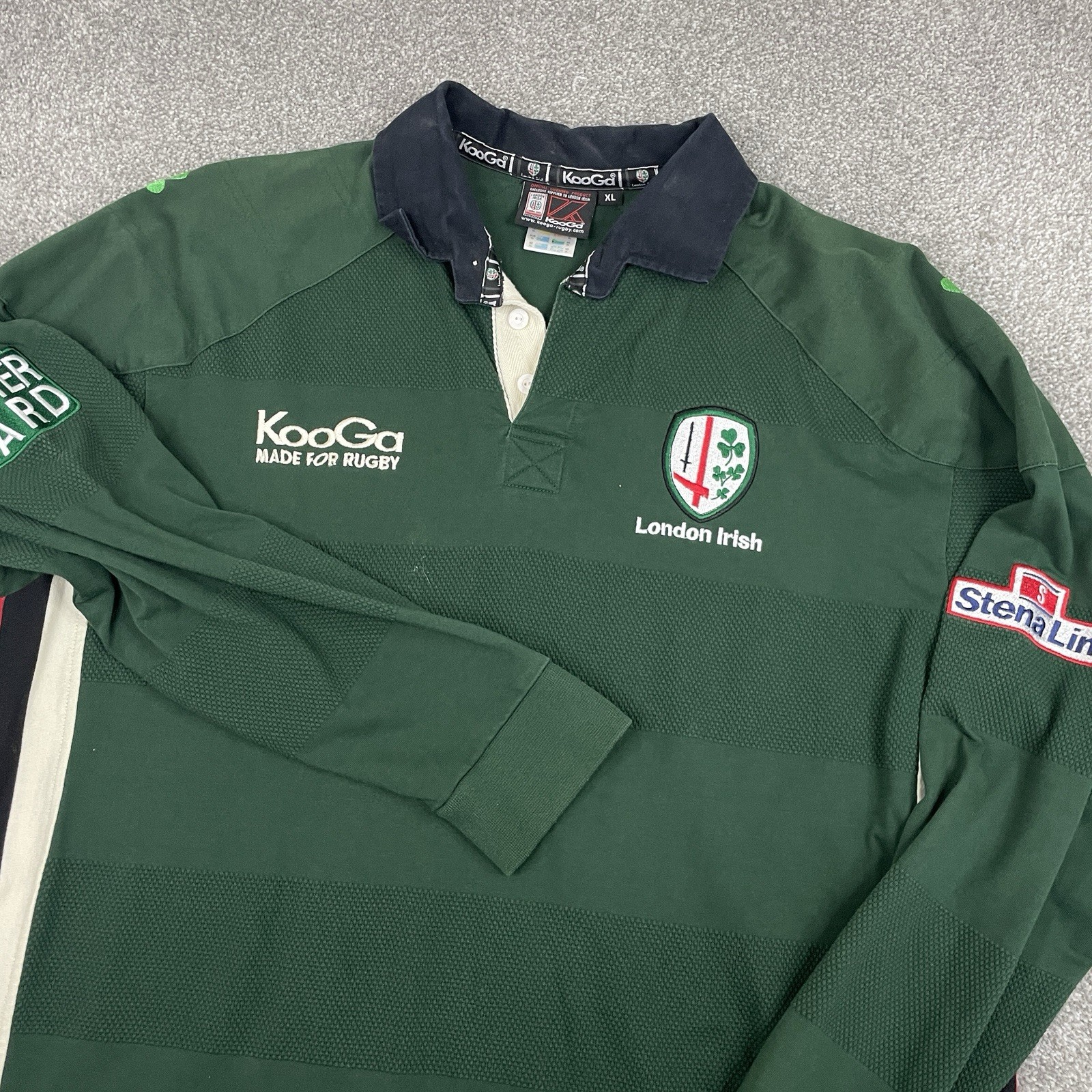 Kooga Rugby Union London Irish Y2K Home Shirt Kit Men XL Green Long Sleeve Kooga Rugby Union London Irish Y2K Home Shirt Kit Men XL Green Long Sleeve