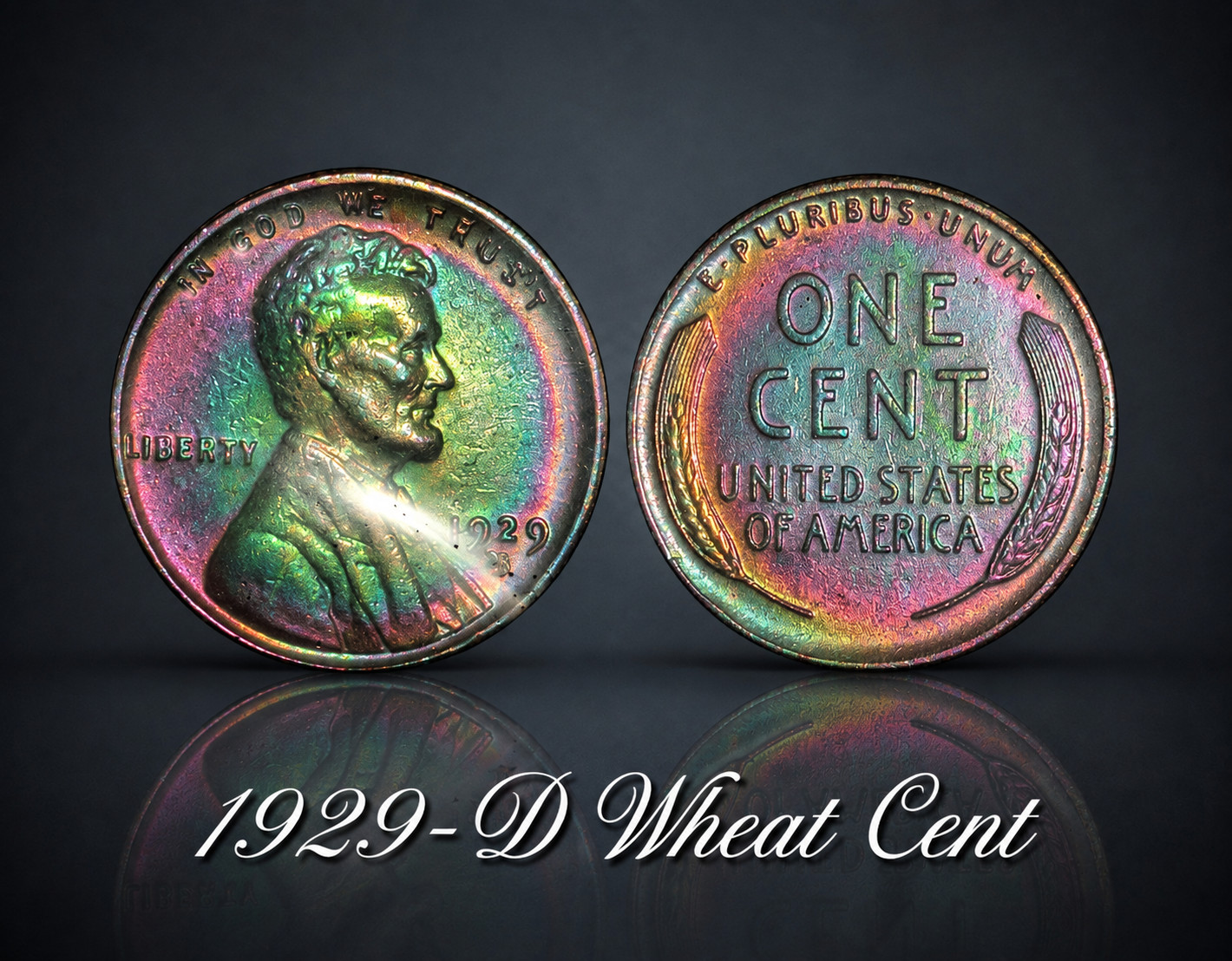 1929-D Lincoln Wheat Cent Unc. Toned 1929-D Lincoln Wheat Cent Unc. Toned