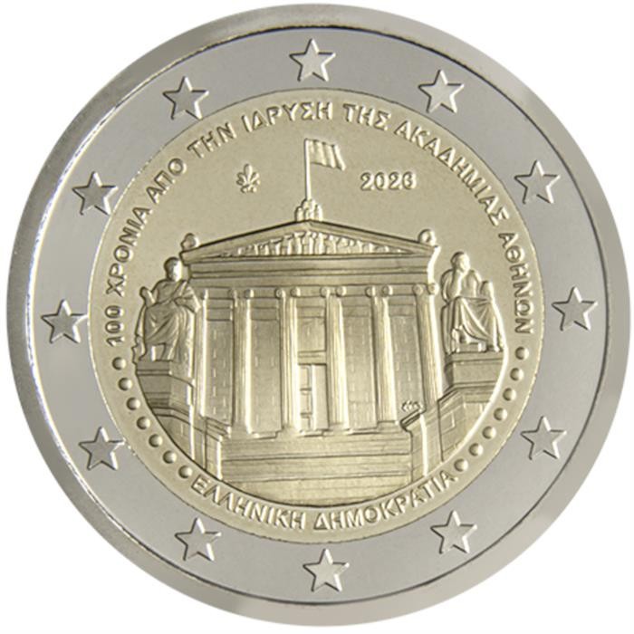 2026 Greece € 2 Euro Uncirculated UNC Coin - The Academy of Athens 100 Years 2026 Greece € 2 Euro Uncirculated UNC Coin - The Academy of Athens 100 Years