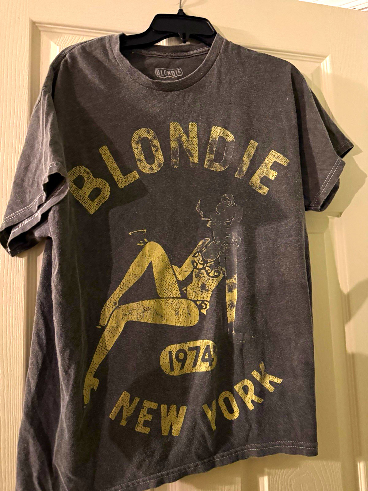 Vintage Blondie New York 1974 Graphic Print Gray M Cotton Crew Neck Tee Vintage Blondie New York 1974 Graphic Print Gray M Cotton Crew Neck Tee