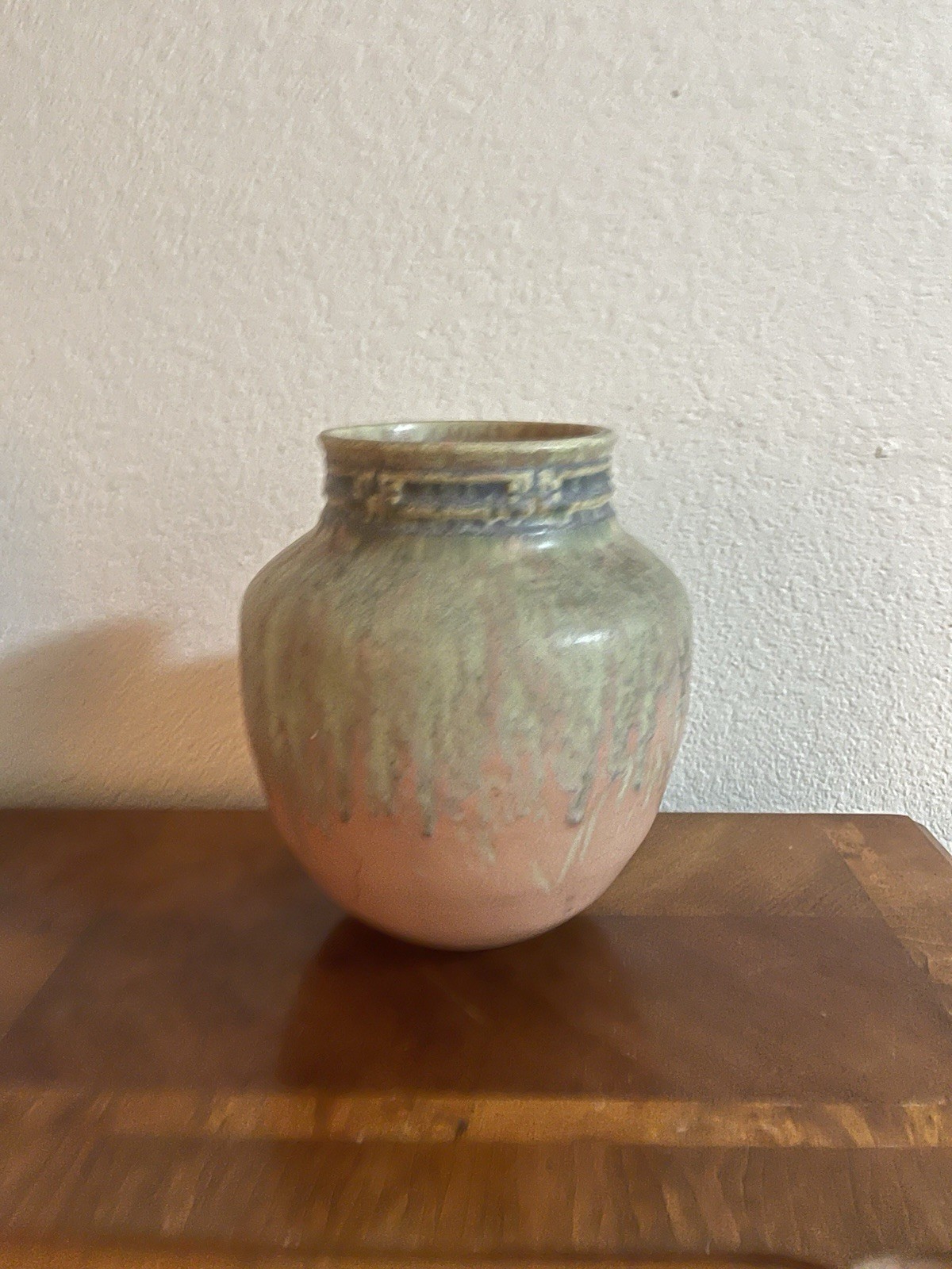 Roseville Imperial II 1930 Pottery Pink Green Blue Vase 481-8
