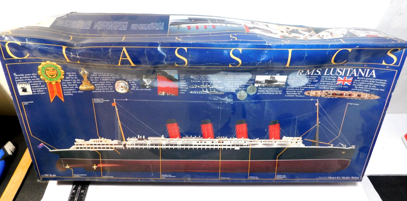 Vintage Rare Classics Collection By Revell R.M.S. Lusitania Ship Model Kit 8817 Vintage Rare Classics Collection By Revell R.M.S. Lusitania Ship Model Kit 8817