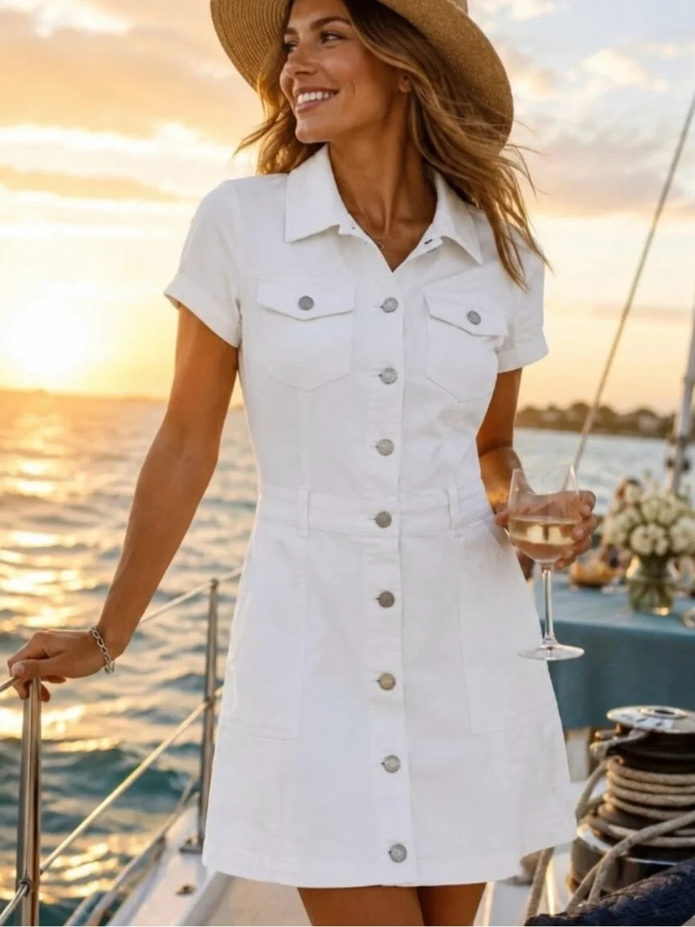 Habitual White Denim Dress size Small Habitual White Denim Dress size Small