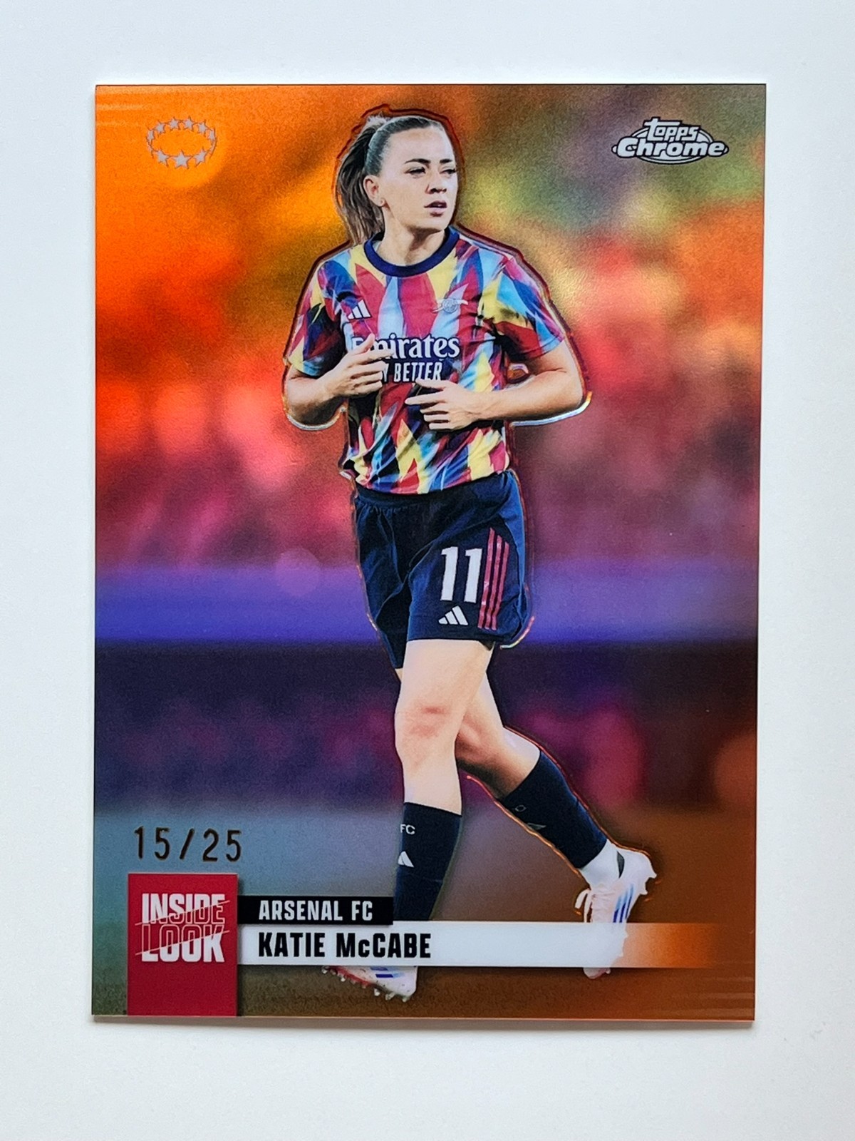 2025-26 Topps Chrome Katie McCabe Orange /25 Inside Look UEFA Women UWCL 2025-26 Topps Chrome Katie McCabe Orange /25 Inside Look UEFA Women UWCL